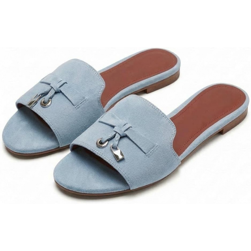 Women's Elegant Suede Slide Sandals with French