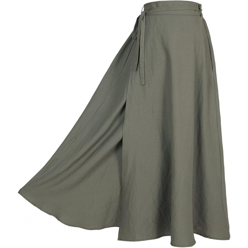 Women's Linen Wrap Skirt Casual