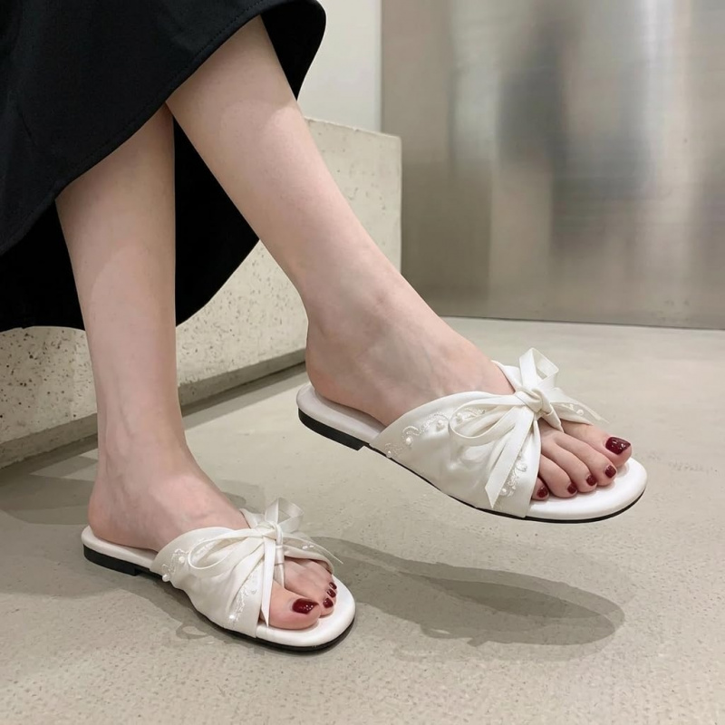 Women's French Style Satin Bow Flat