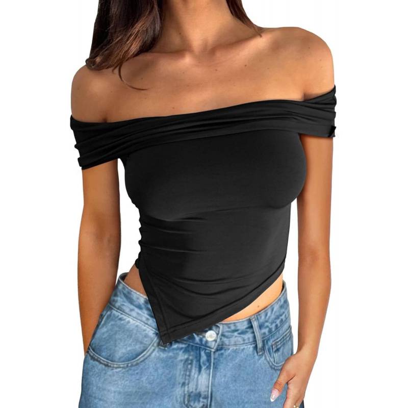 Asymmetrical Y2k Summer Cute Off Shoulder Tops