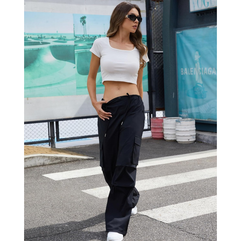 Women's Low Waisted Parachute Pants