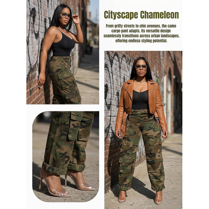 Women's Cargo Baggy Straight Jeans Streetwear