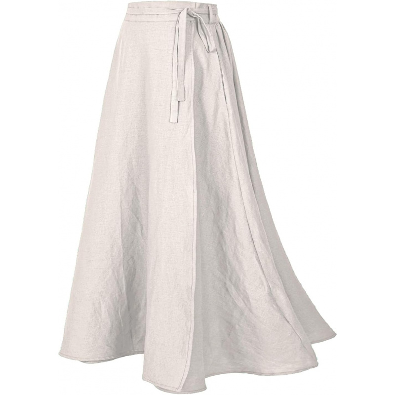 Women's Linen Wrap Skirt Casual