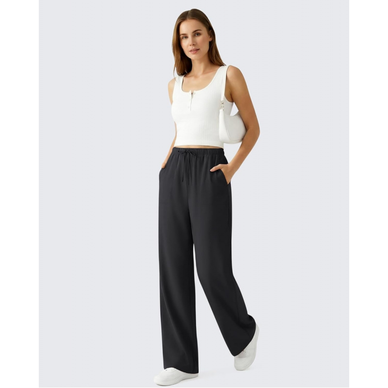 Chillwhisp Drawstring Wide Leg Pants Women