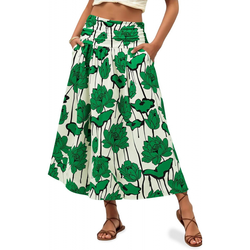 Women's Floral Print Maxi Skirt High Waisted