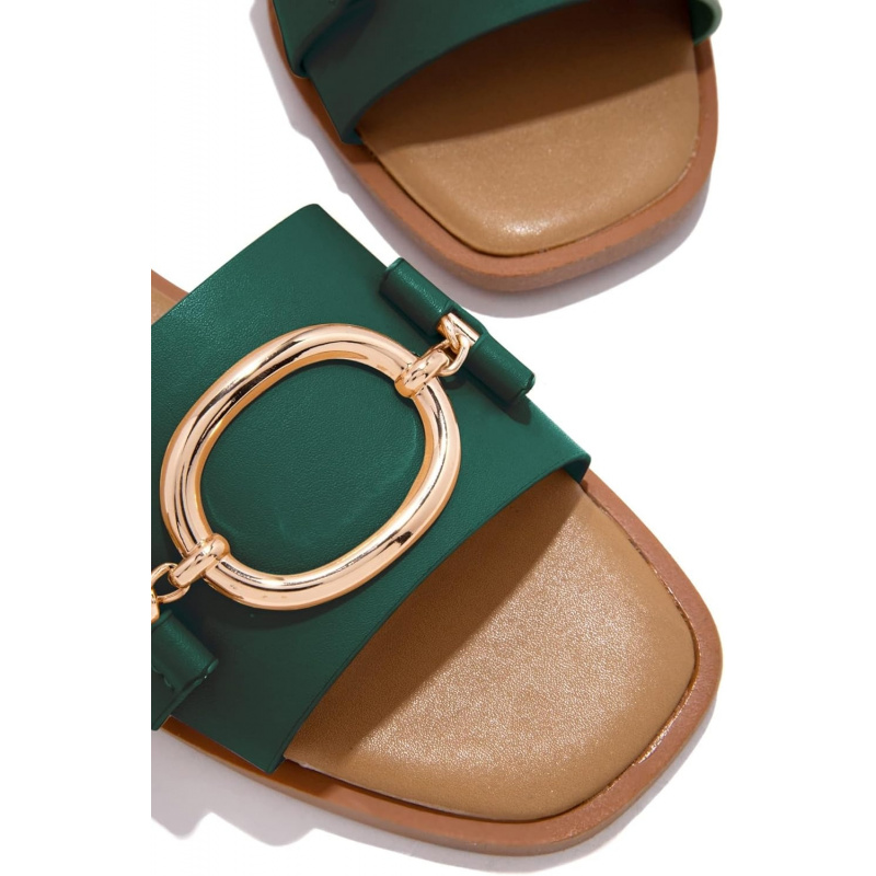 Coutgo Womens Square Toe Dressy Summer Slides