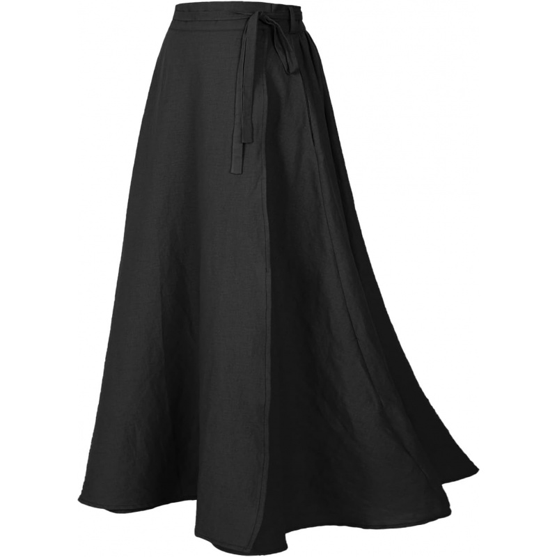 Women's Linen Wrap Skirt Casual