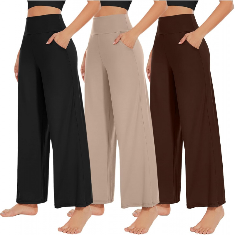 3 Pack Women's Wide Leg Pants