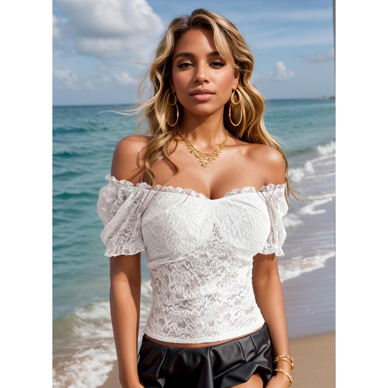 Lace Tops for Women Off Shoulder Going Out Tops