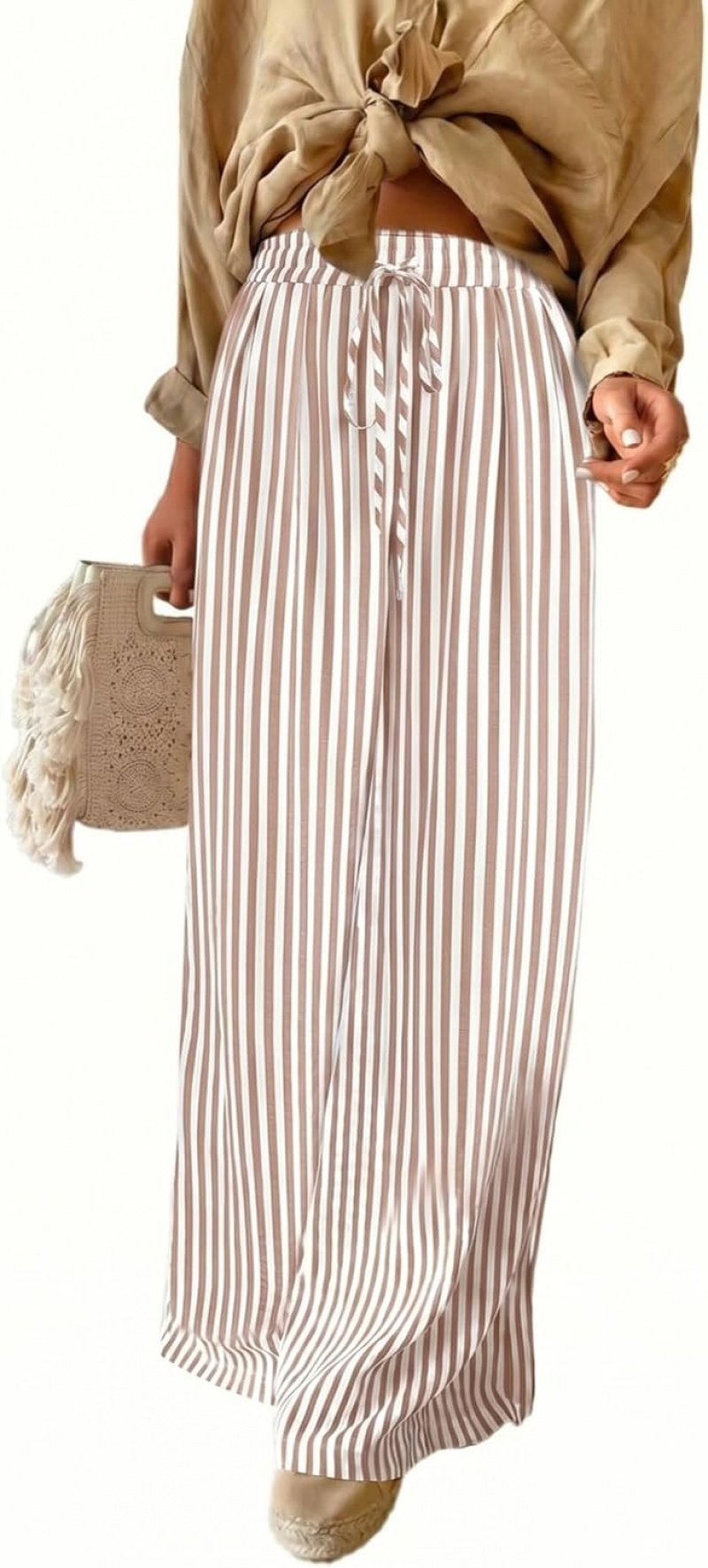 Women Casual Drawstring Elastic Waist