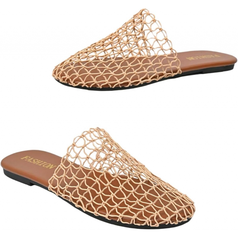 Women's Fishnet Mesh Summer Flat Sandals