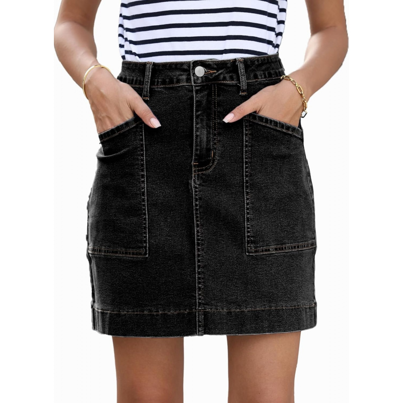Women's High Waisted Jean Skirt