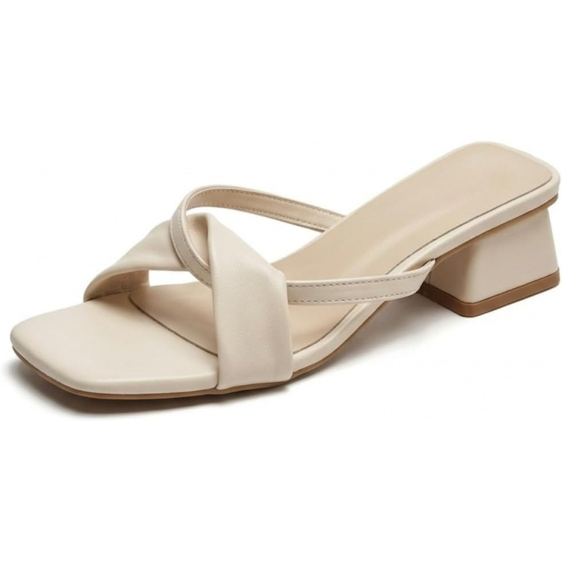 Women's French Style Square Toe Sandals Elegant Block