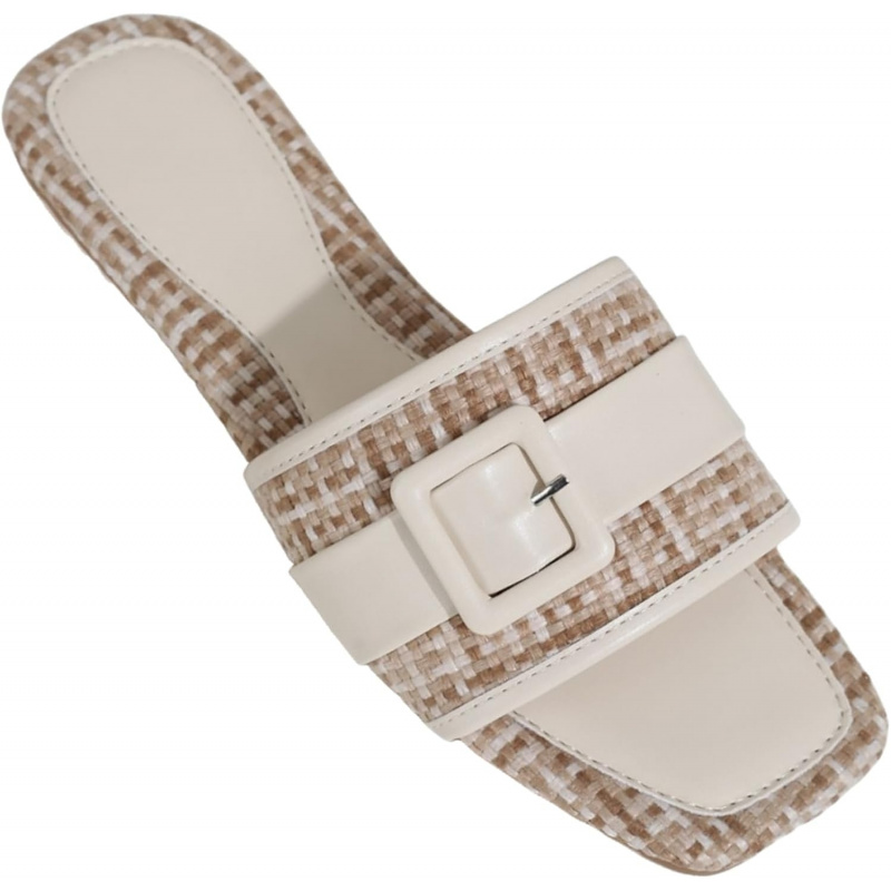 Women's Plaid Woven Flat Sandals